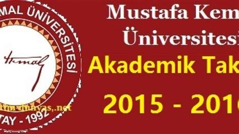 Mustafa kemal üniversitesi akademik takvim